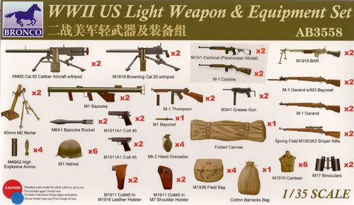 Leichte Waffen und Ausrüstungsset US  WWII