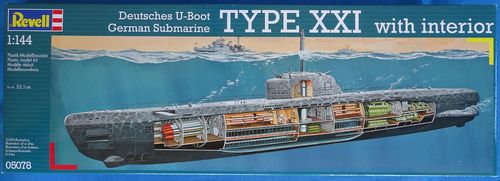 Deutsches U-Boot Typ XXI mit Inneneinrichtung