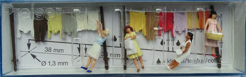 Frauen beim Wäscheaufhängen Figuren-Set H0